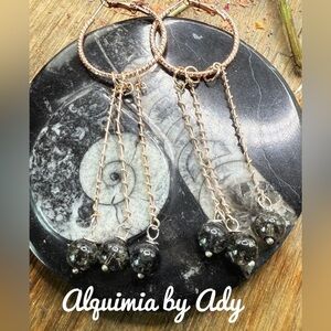 Rose gold tassels and tourmaline Earrings
